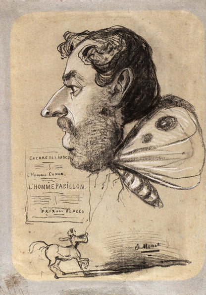 Caricature of Jules Didier Butterfly Man