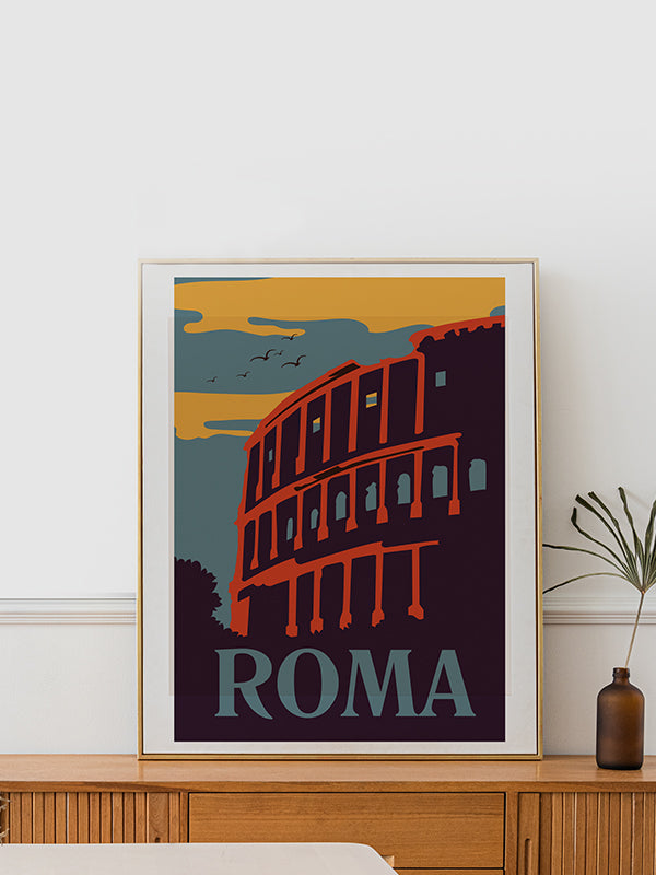 Roma Şehir Posteri Tablosu