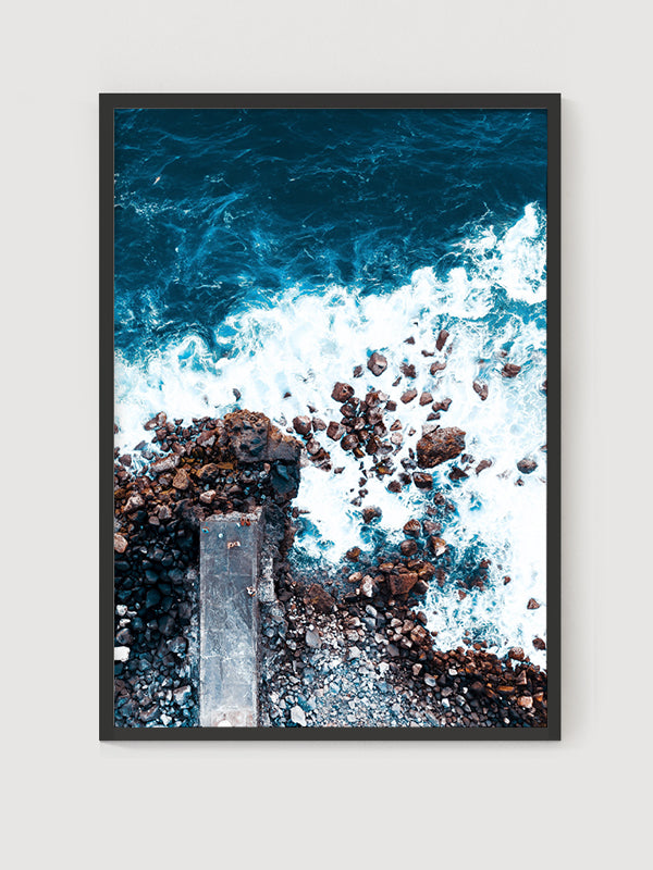 Waves Blue Poster